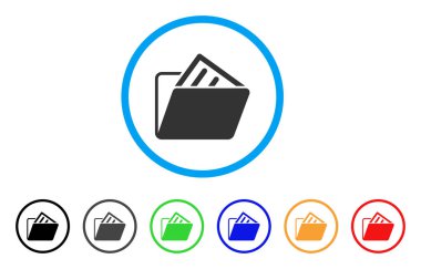 Belge klasörü yuvarlak simgesi