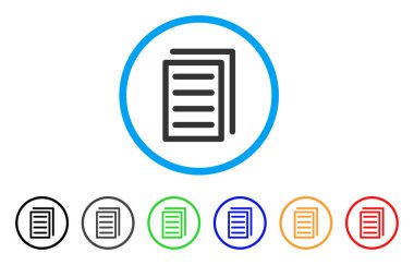 Belge sayfaları yuvarlak simgesi