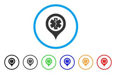 Acil durum harita işaretleyici yuvarlak simge