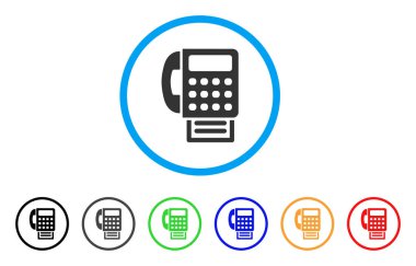 Faks makinesi yuvarlak simge