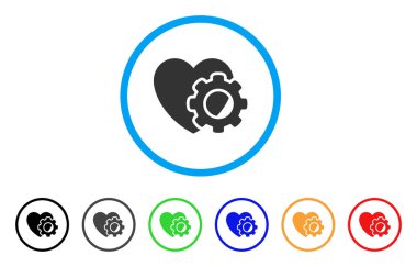 Kalp dişli yuvarlak simgesi