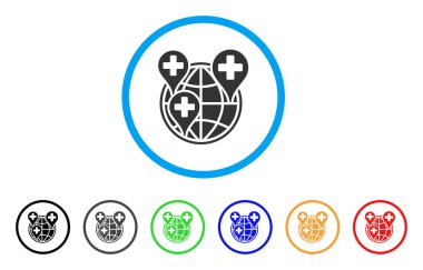 Hastane küresel ağ işaretleri yuvarlak simge