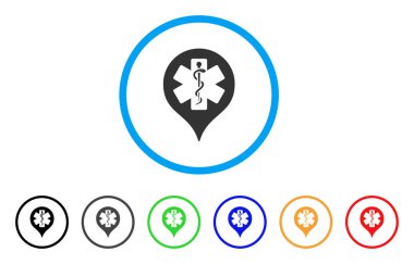 Hastane harita işaretleyici yuvarlak simge