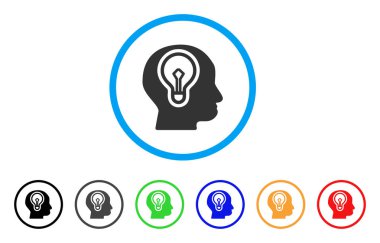 Fikir ampul yuvarlak simge