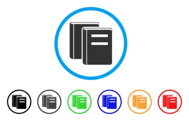 Kütüphane kitap yuvarlak simge