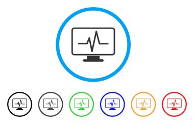 Çizgi grafik izleme simgesi yuvarlak