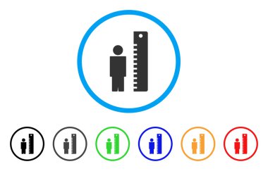 Adam yükseklik yuvarlak simge