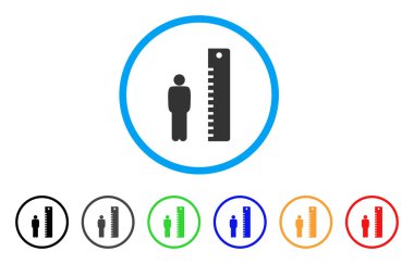 Adam yükseklik yuvarlak simge