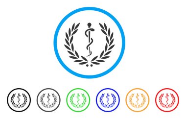 Tıbbi onur defne çelengi simgesi yuvarlak