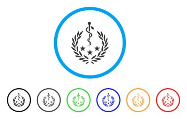 Tıbbi defne çelengi simgesi yuvarlak