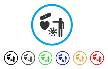 Tıbbi nesneler sunuyu yuvarlak simge