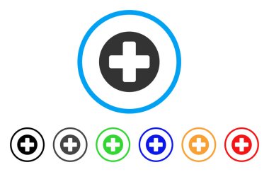 Tıbbi çapraz yuvarlak simge yuvarlak