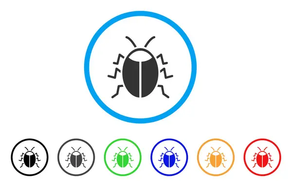 Bug Rounded Icon — Stock Vector