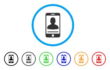 Mobil kişi kişi yuvarlak simgesi