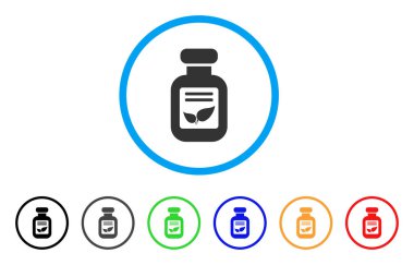 Doğal ilaçlar yuvarlak simge şişe