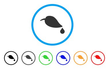 Damla yuvarlak simge ile doğal yaprak