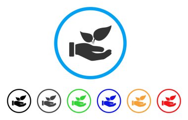 Organik ilave el yuvarlak simgesi