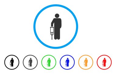 Hasta koltuk değneği yuvarlak simge