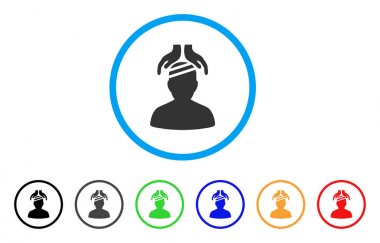 Psikiyatri hasta tedavi eller yuvarlak simge