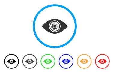 Robotik vizyon yuvarlak simge