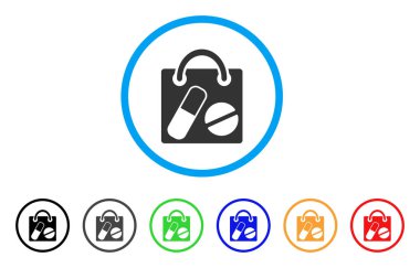 Alışveriş çantası yuvarlak simge