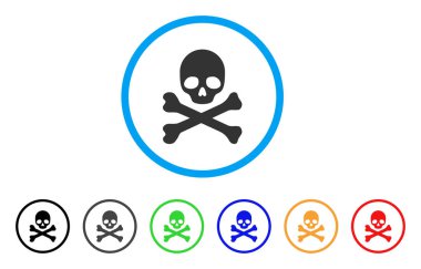 Kafatası ve kemiklerin yuvarlak simge