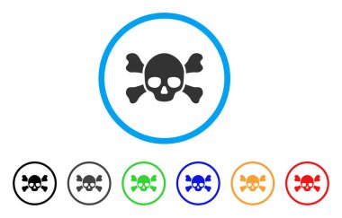 Kafatası ölüm yuvarlak simge