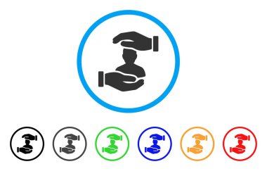 Kullanıcı bakım el yuvarlak simge