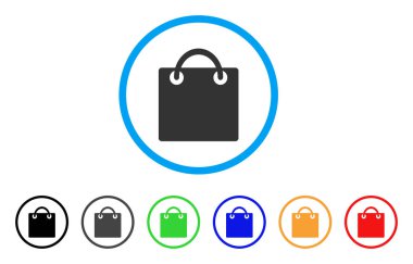 Alışveriş çantası yuvarlak simge