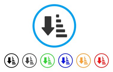 Aşağı ok yuvarlak simge sıralama