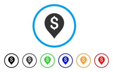 Harita işareti bankacılık yuvarlak simge