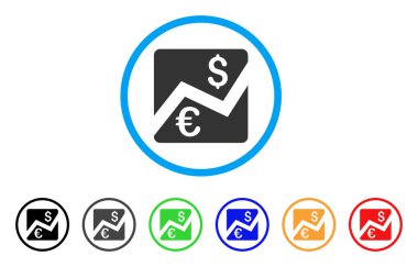 Euro Forex piyasası simgesi yuvarlak