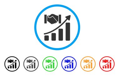 Satın alma eller büyüme grafik yuvarlak simgesini