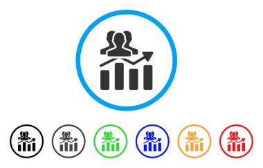 Seyirci grafik eğilim yuvarlak simgesini