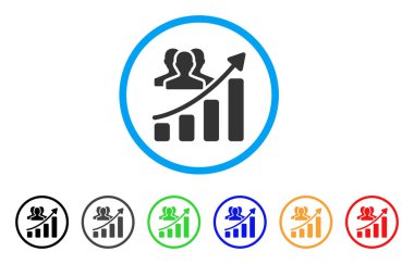 Seyirci büyüme grafik yuvarlak simgesini