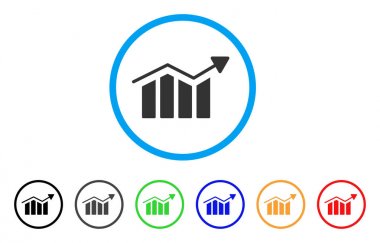 Çubuk grafik eğilim yuvarlak simge