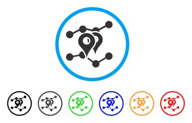 Coğrafi işaretleri eğilimleri yuvarlak simge