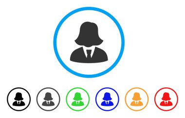 İş kadını simgesi yuvarlak