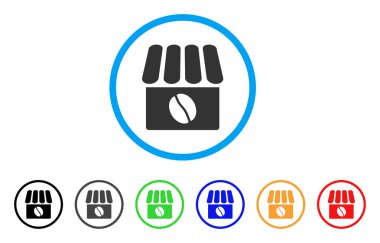 Kahve Dükkanı yuvarlak simge