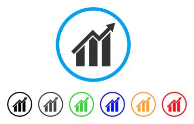 Büyüme grafik yuvarlak simgesini