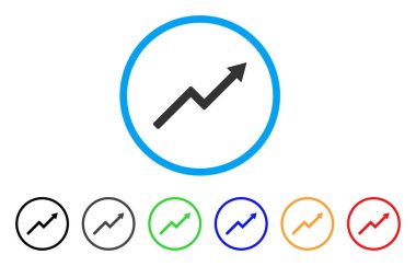 Büyüme trendi grafik yuvarlak simgesini