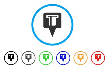 ATM makine harita işaretçi simgesi yuvarlak