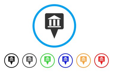 Banka Binası işaretçi yuvarlak simgesi