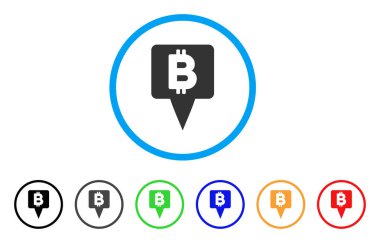 Bitcoin harita işaretçi simgesi yuvarlak