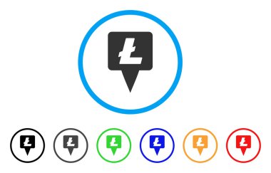 Litecoin harita işaretçi simgesi yuvarlak