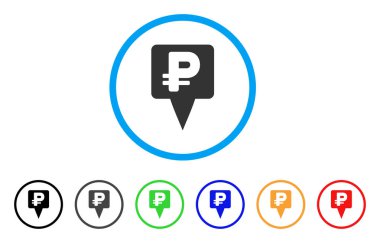 Rublesi harita işaretçi yuvarlak simgesi