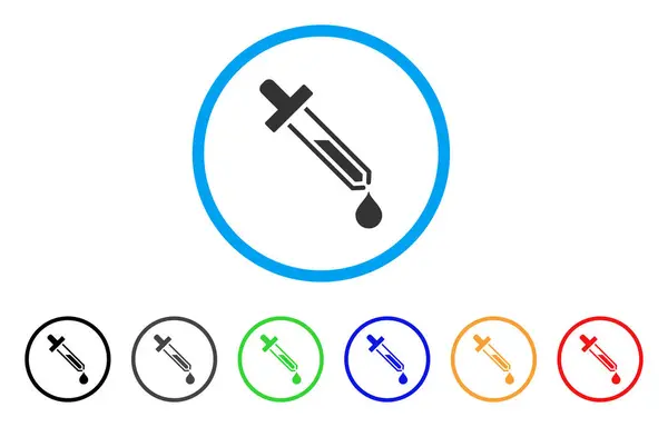 Ícone arredondado de pipeta —  Vetores de Stock