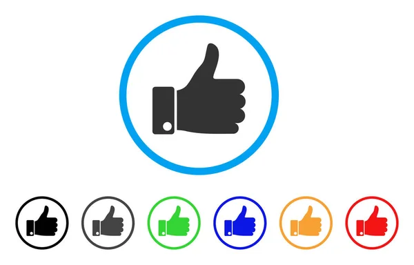 Sukses Thumb Up Rounded Icon - Stok Vektor
