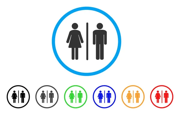 Icône arrondie de toilettes — Image vectorielle