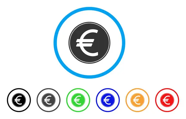 Monnaie Euro Icône arrondie — Image vectorielle